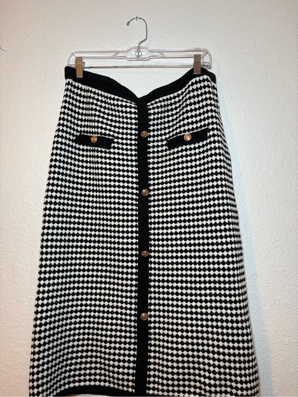 Black & White Houndstooth Skirt
